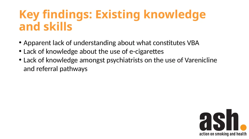 Smokefree Skills: Training needs of mental health - slide 12 of 21