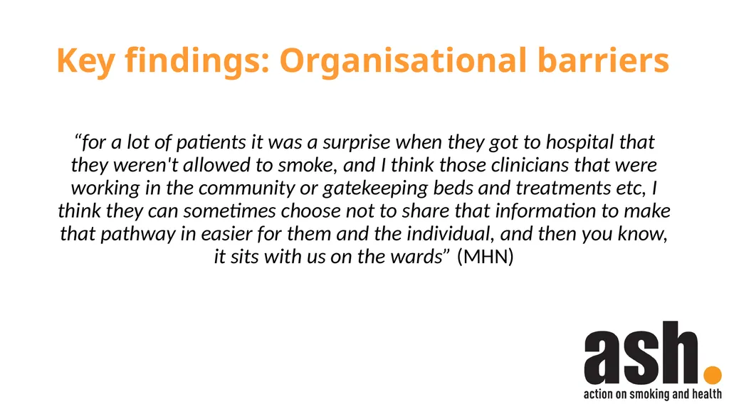 Smokefree Skills: Training needs of mental health - slide 19 of 21