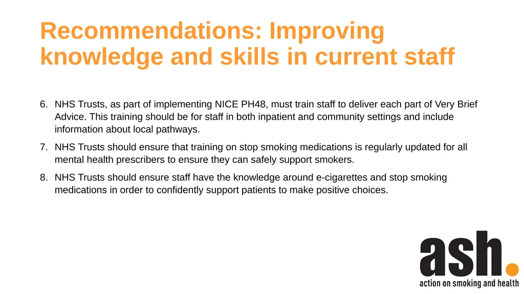 Smokefree Skills: Training needs of mental health - slide 14 of 21