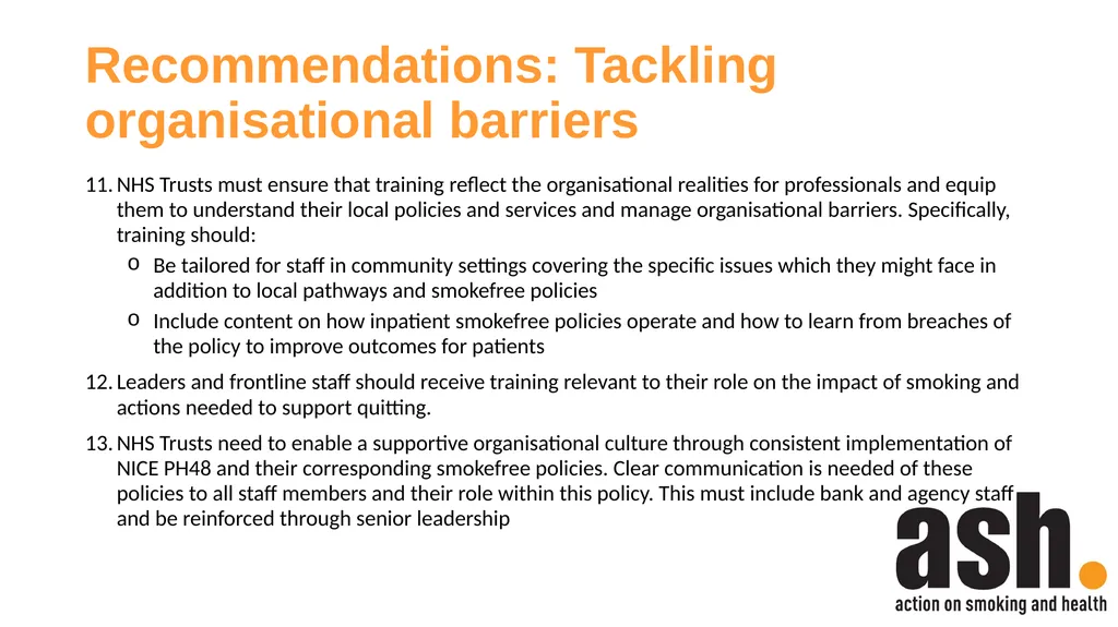 Smokefree Skills: Training needs of mental health - slide 20 of 21