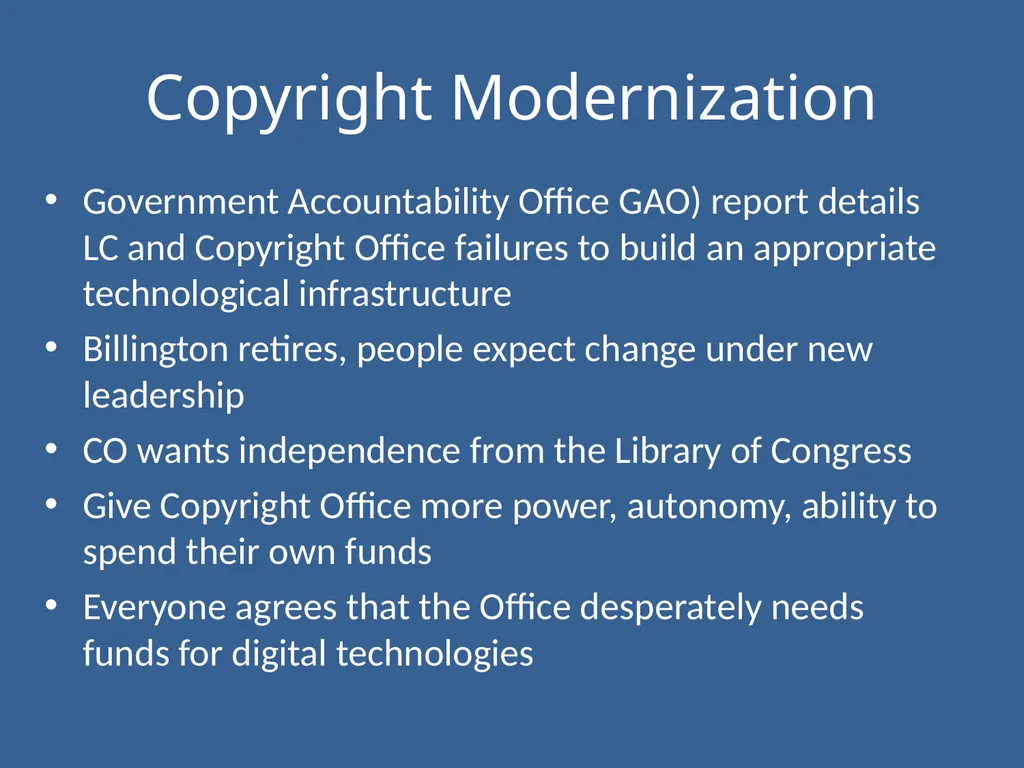 Copyright Law & Policy: Advocating for Libraries - slide 16 of 22