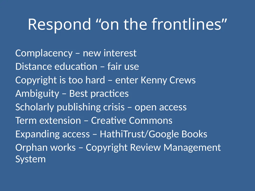 Copyright Law & Policy: Advocating for Libraries - slide 20 of 22
