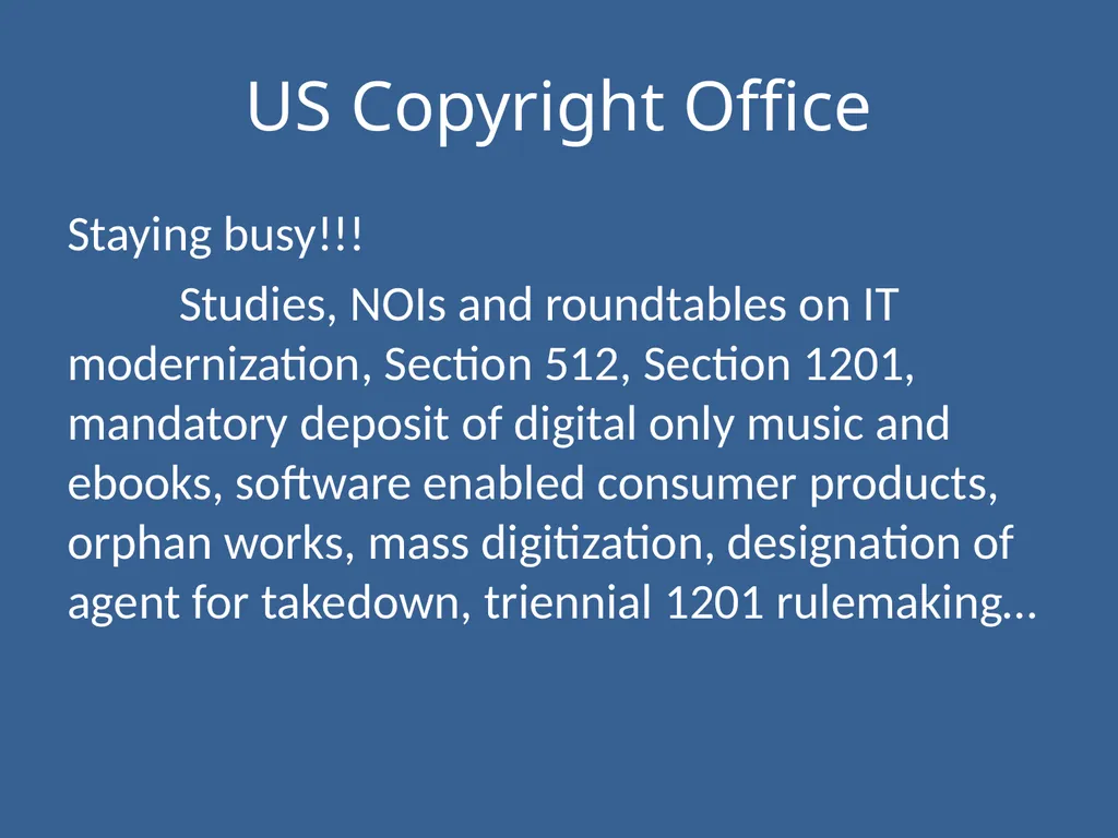Copyright Law & Policy: Advocating for Libraries - slide 12 of 22