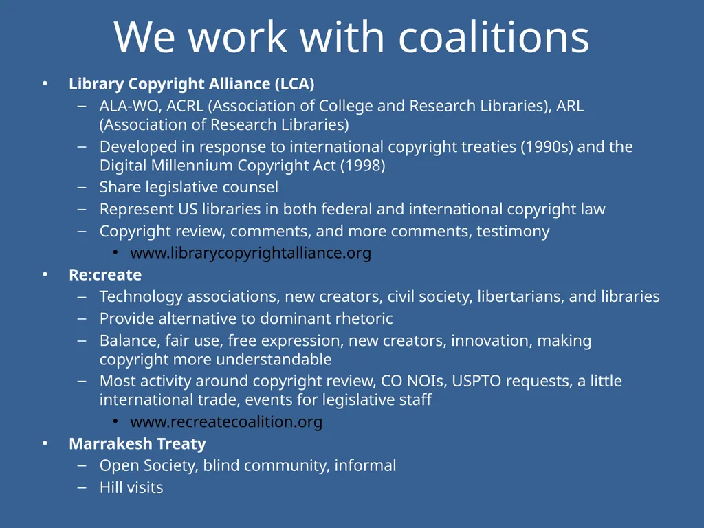 Copyright Law & Policy: Advocating for Libraries - slide 5 of 22