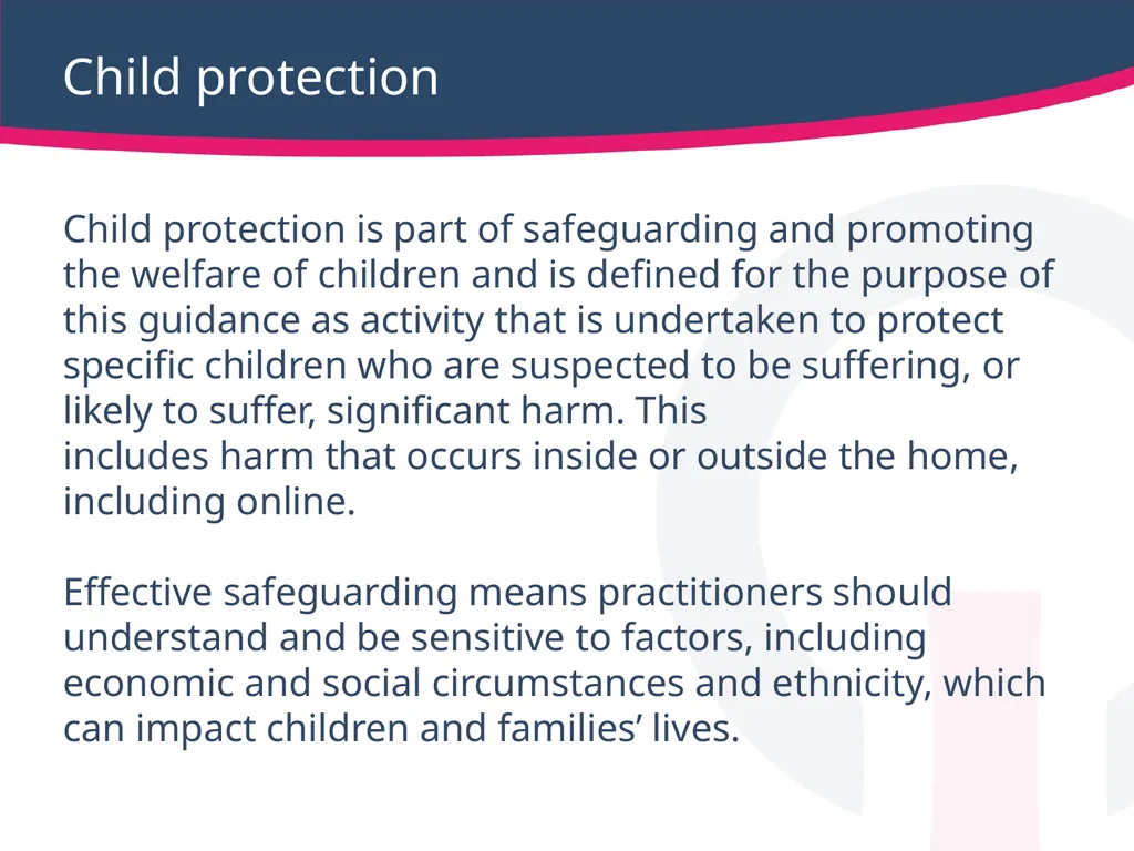 Safeguarding children, young people Working - slide 14 of 36