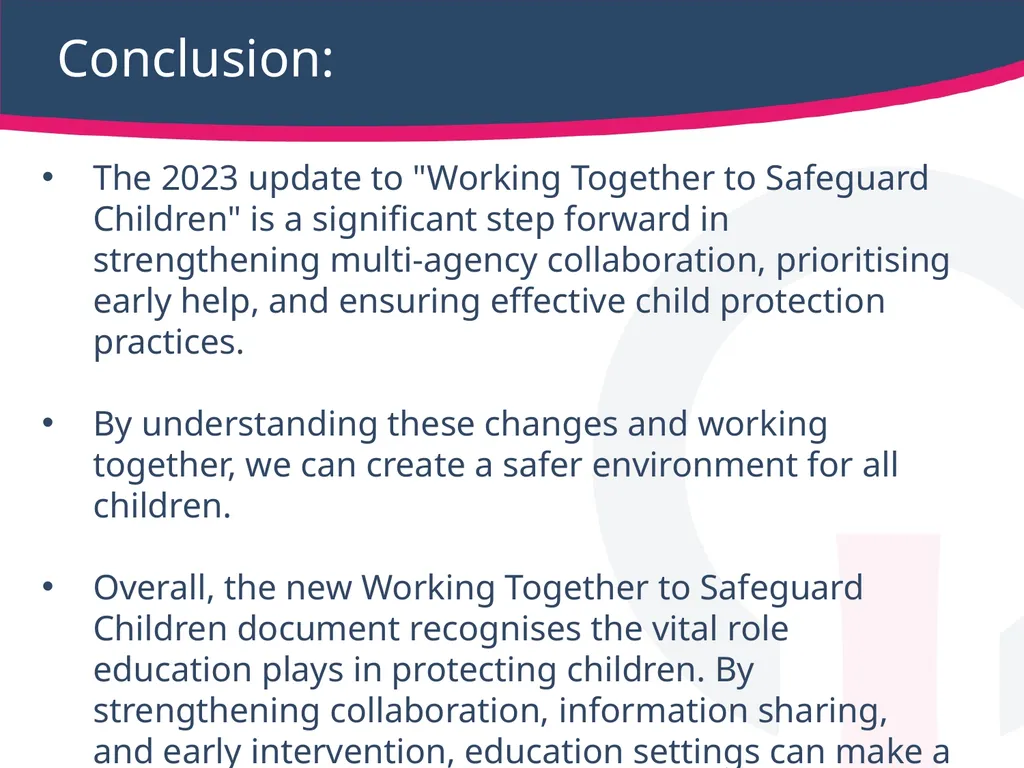 Safeguarding children, young people Working - slide 30 of 36
