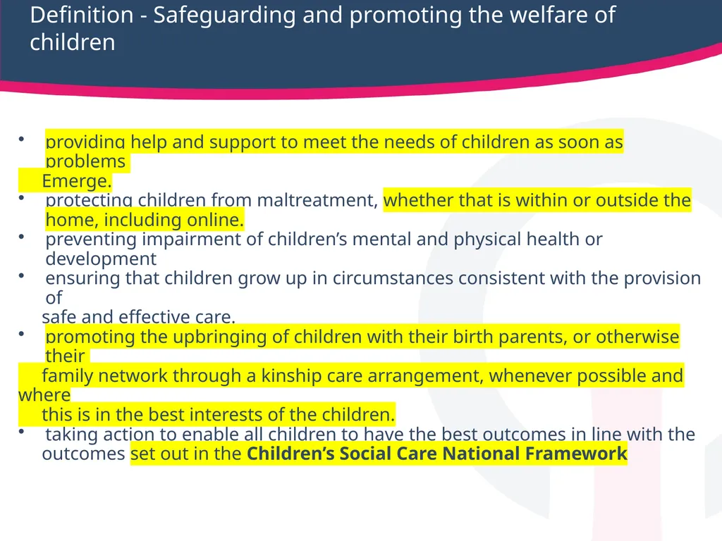 Safeguarding children, young people Working - slide 12 of 36