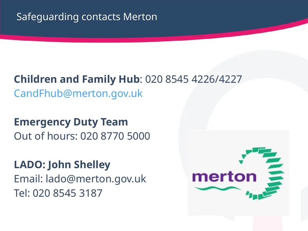Safeguarding children, young people Working - slide 35 of 36