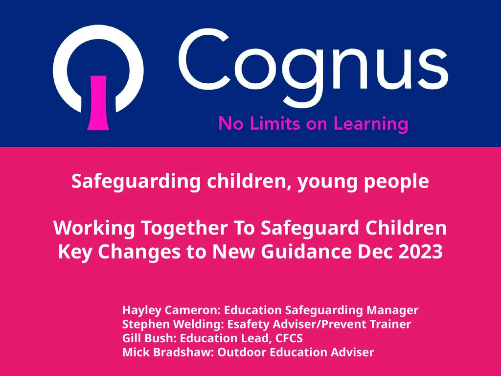 Safeguarding children, young people Working