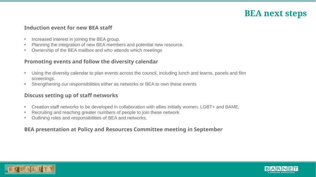 BLM workshop feedback; further steps for the - slide 17 of 17