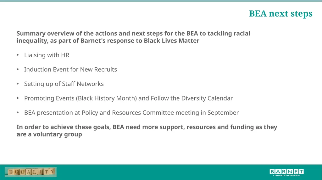 BLM workshop feedback; further steps for the - slide 14 of 17
