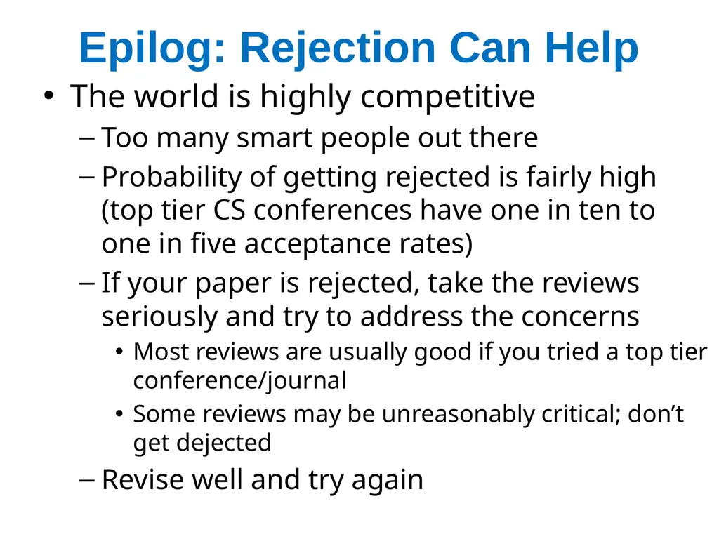How Not to Get Your Paper Rejected Mainak - slide 12 of 13