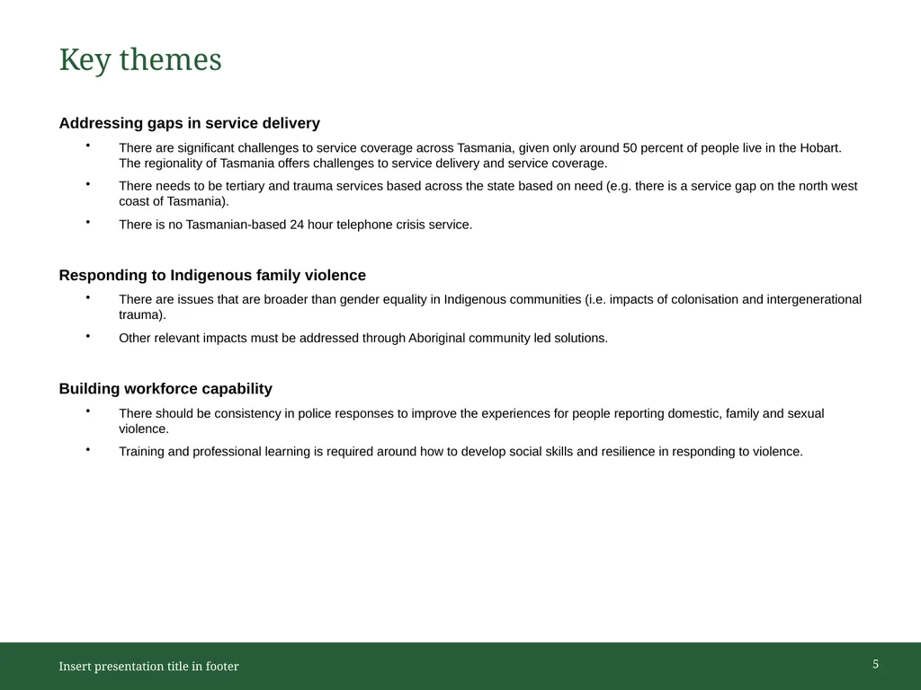 Hobart Consultation Summary Fourth Action Plan of - slide 5 of 10