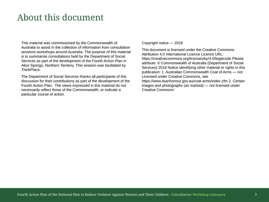 Darwin Consultation Summary Fourth Action Plan of - slide 3 of 11