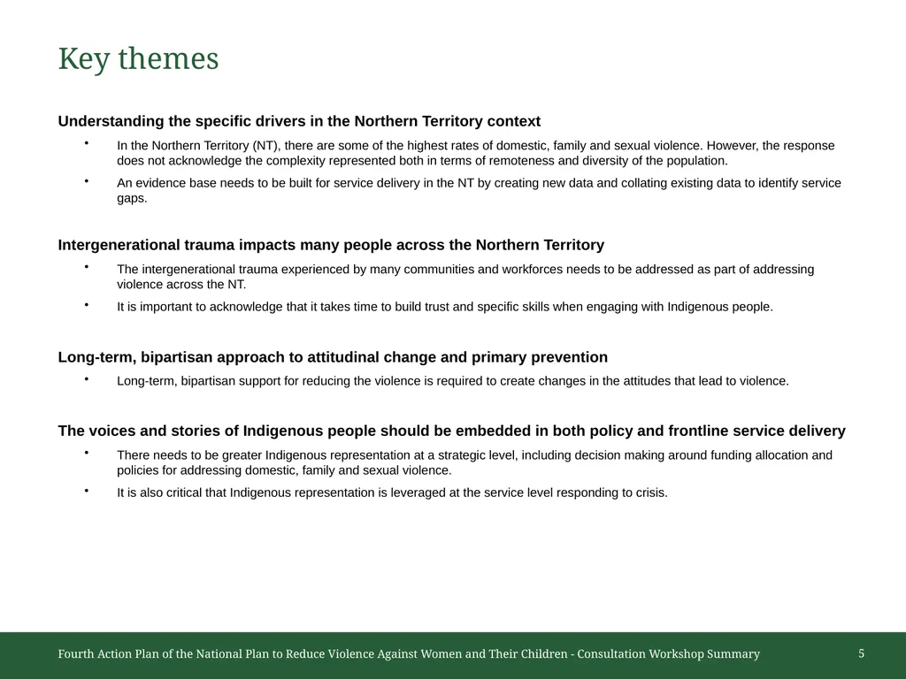 Darwin Consultation Summary Fourth Action Plan of - slide 5 of 11
