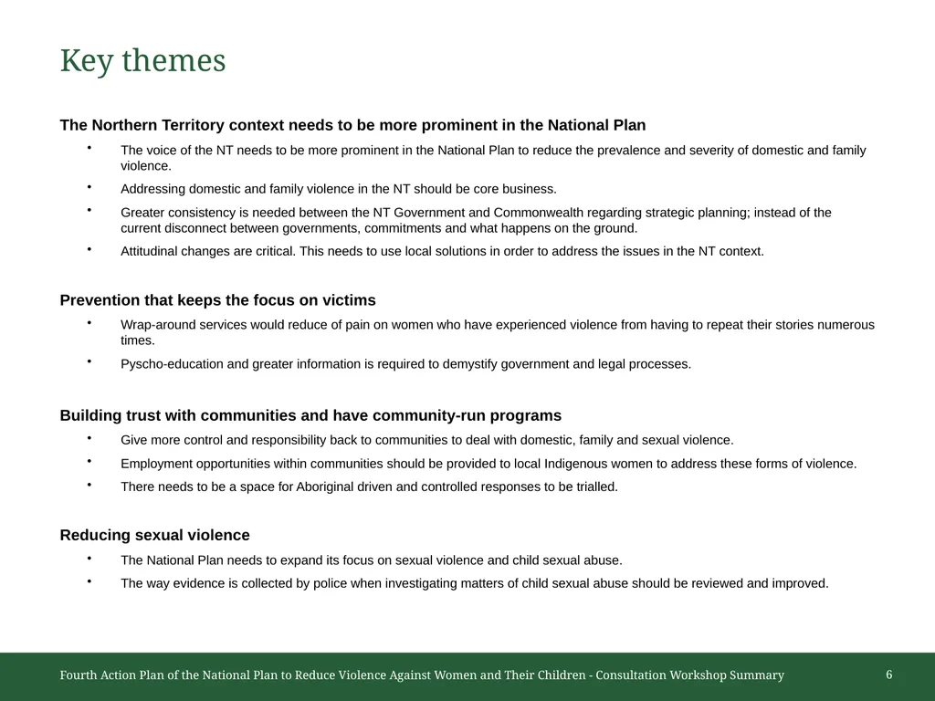 Darwin Consultation Summary Fourth Action Plan of - slide 6 of 11