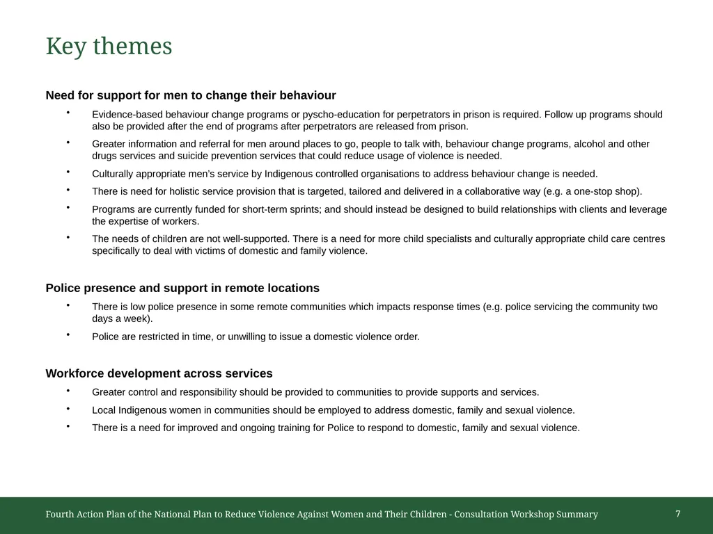 Darwin Consultation Summary Fourth Action Plan of - slide 7 of 11