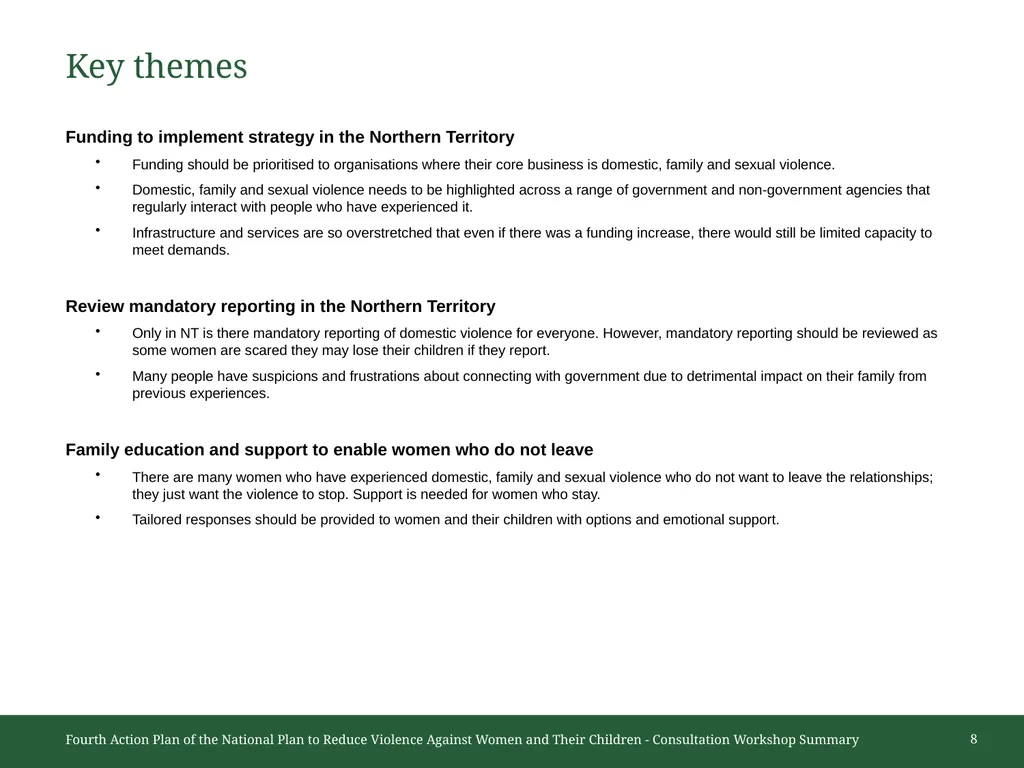 Darwin Consultation Summary Fourth Action Plan of - slide 8 of 11