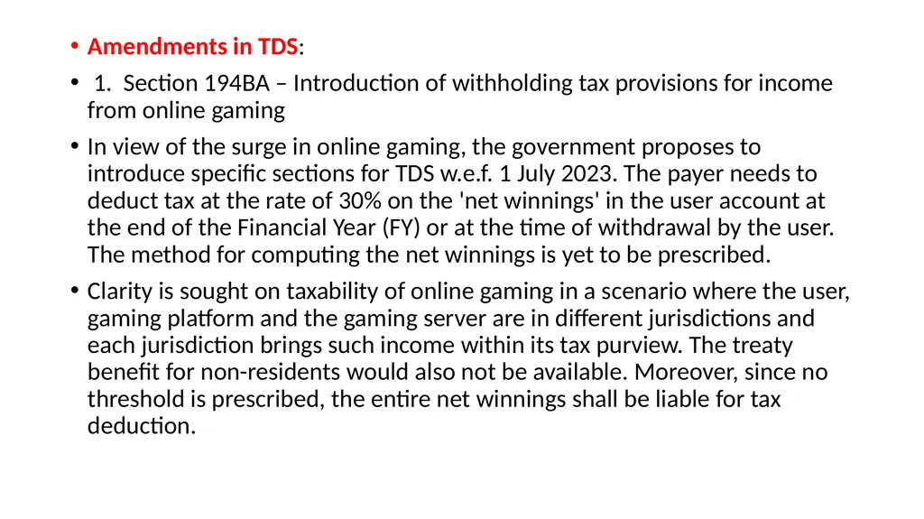 Recent changes in Tax Deducted at Source and Tax - slide 7 of 66