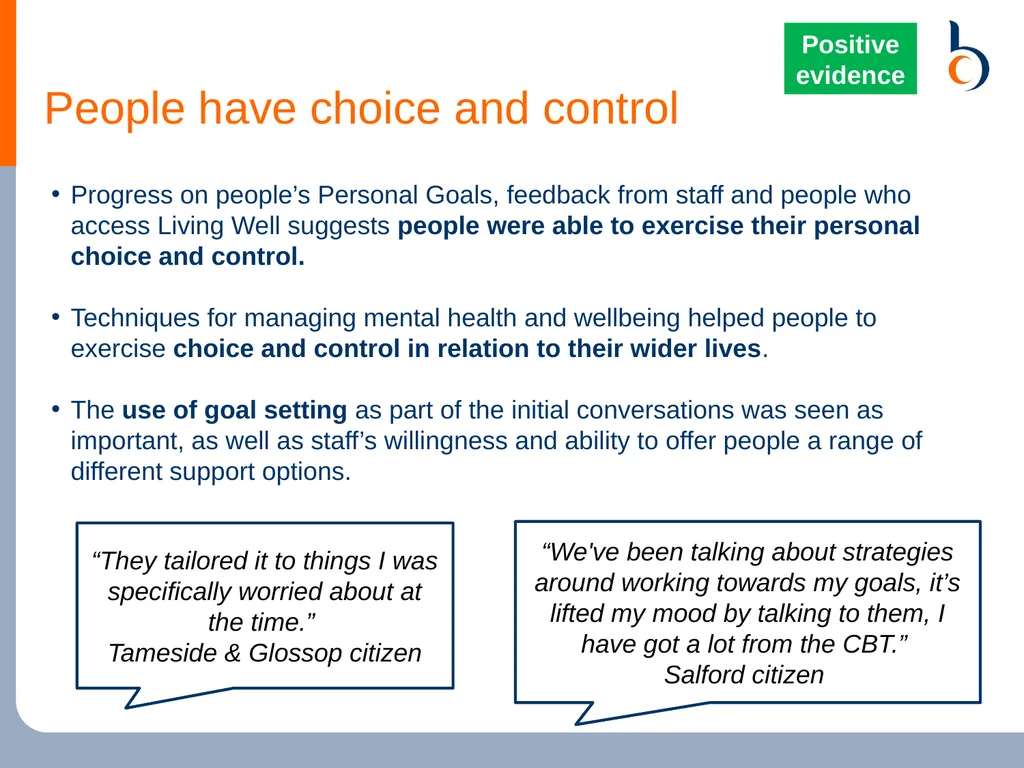 Living Well Evaluation Greater Manchester - slide 6 of 15