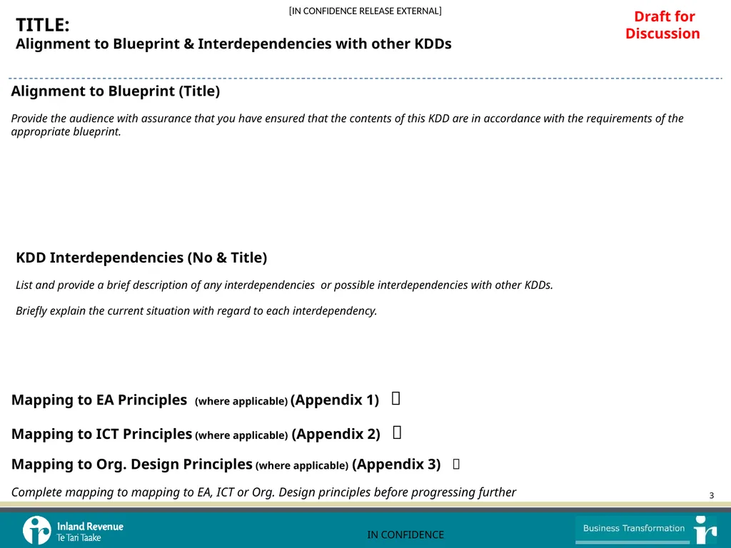 Design Decision: In Confidence Work stream: - slide 3 of 13
