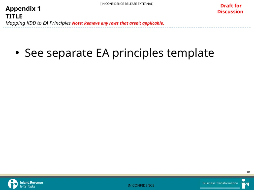 Design Decision: In Confidence Work stream: - slide 10 of 13