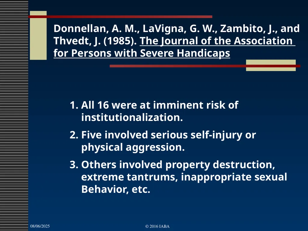 © 2016 Institute for Applied Behavior Analysis, - slide 19 of 91