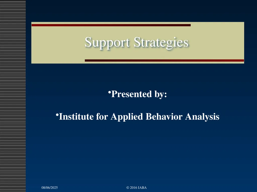 © 2016 Institute for Applied Behavior Analysis, - slide 46 of 91