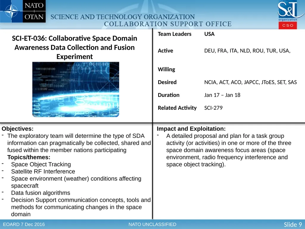 The Science & Technology Organization Enabling - slide 9 of 13