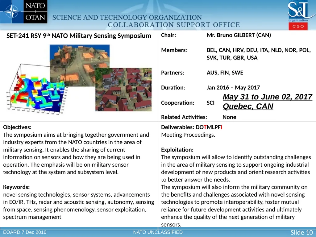 The Science & Technology Organization Enabling - slide 10 of 13