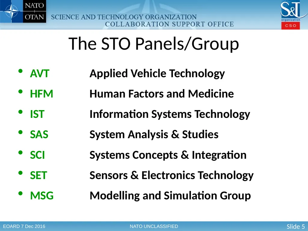 The Science & Technology Organization Enabling - slide 5 of 13