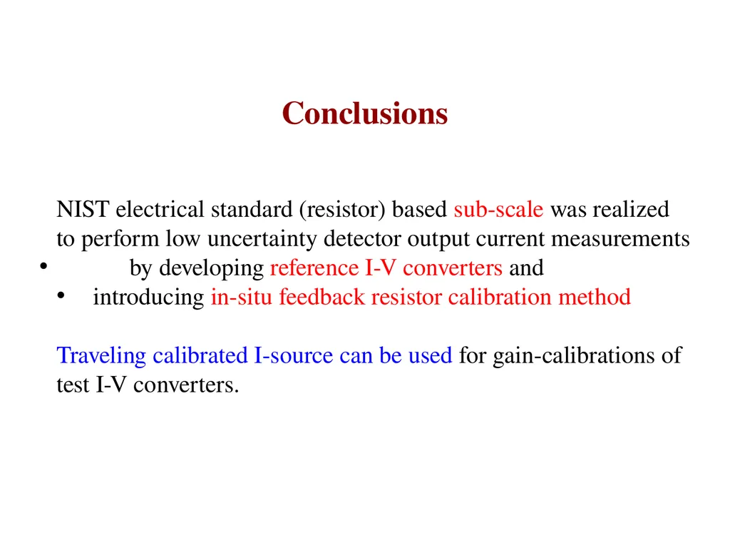 NIST traceable photocurrent measurements George P. - slide 14 of 14
