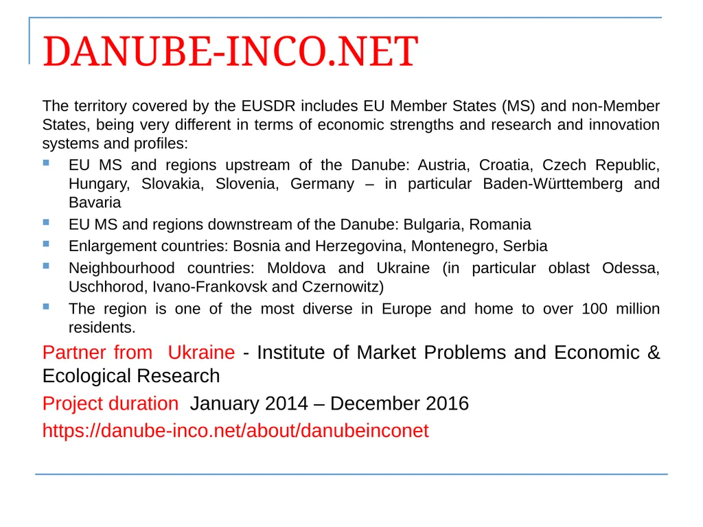 RESEARCH and INNOVATION in UKRAINE. Experience - slide 14 of 15