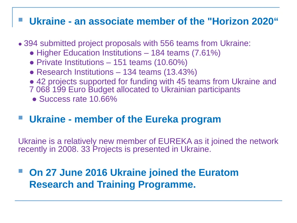 RESEARCH and INNOVATION in UKRAINE. Experience - slide 10 of 15