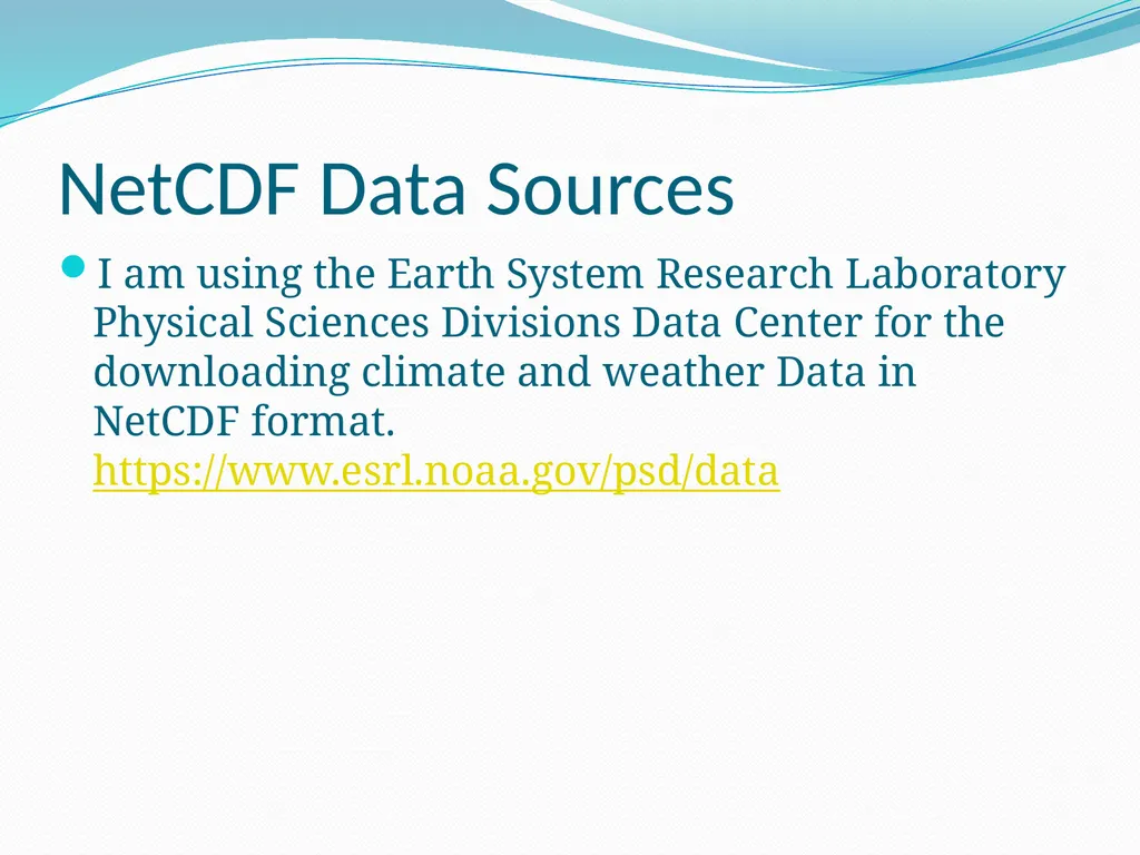 Reading NetCDF Files in Matlab and analyzing the - slide 9 of 20