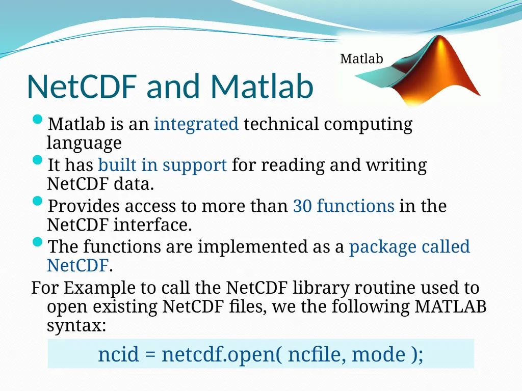 Reading NetCDF Files in Matlab and analyzing the - slide 8 of 20