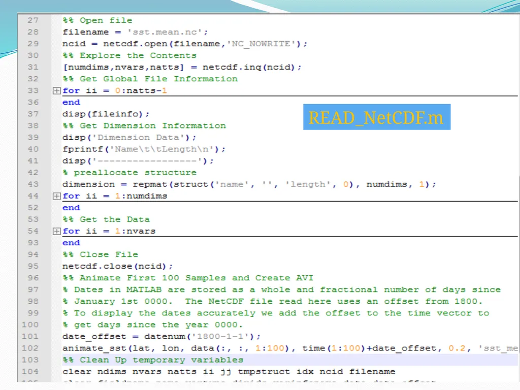 Reading NetCDF Files in Matlab and analyzing the - slide 11 of 20