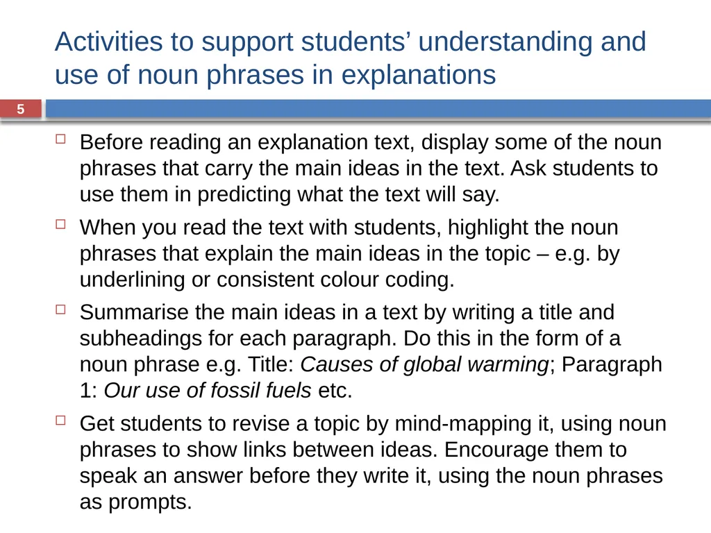 GRAMMAR FOR WRITING ACROSS THE CURRICULUM: - slide 5 of 29