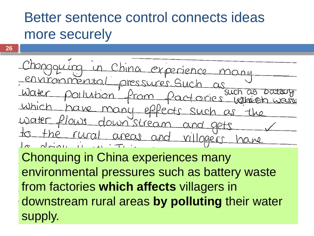 GRAMMAR FOR WRITING ACROSS THE CURRICULUM: - slide 26 of 29