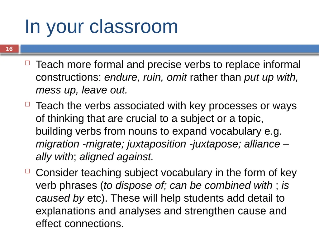 GRAMMAR FOR WRITING ACROSS THE CURRICULUM: - slide 16 of 29