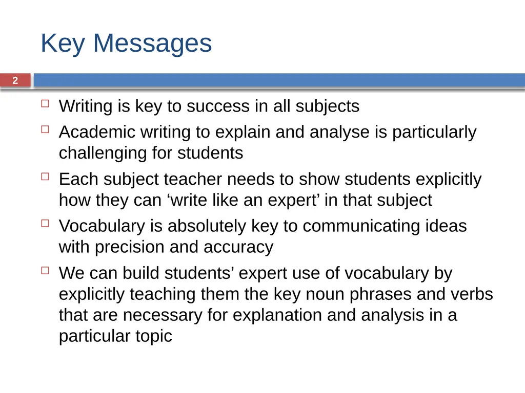 GRAMMAR FOR WRITING ACROSS THE CURRICULUM: - slide 2 of 29