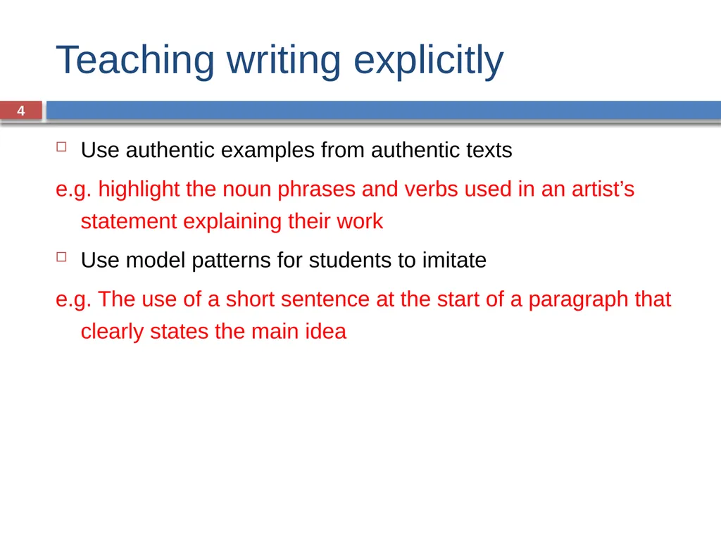 GRAMMAR FOR WRITING ACROSS THE CURRICULUM: - slide 4 of 29