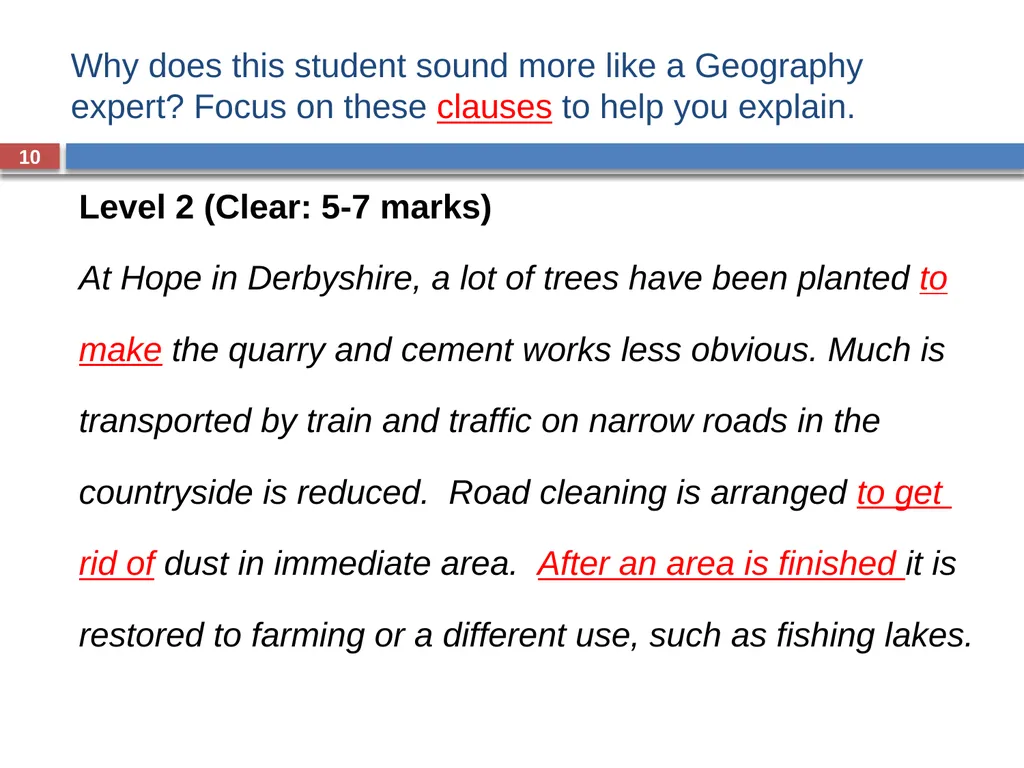 GRAMMAR FOR WRITING ACROSS THE CURRICULUM: - slide 10 of 29