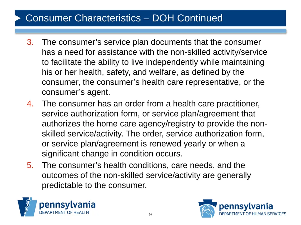 DIRECT CARE WORKER POLICY CLARIFICATION & GUIDANCE - slide 9 of 14