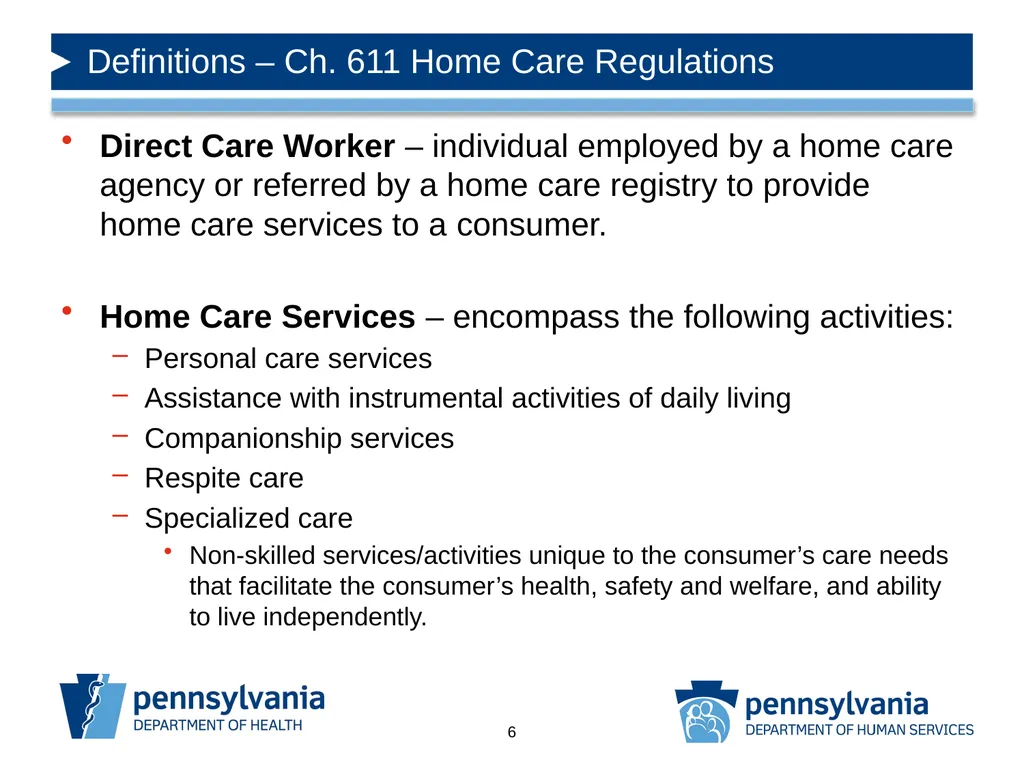 DIRECT CARE WORKER POLICY CLARIFICATION & GUIDANCE - slide 6 of 14
