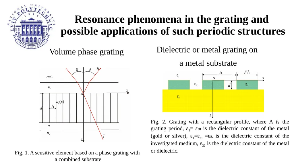Resonance phenomena in the grating and possible - slide 2 of 20
