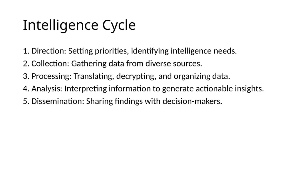 Counterterrorism Intelligence Key Concepts, - slide 5 of 10