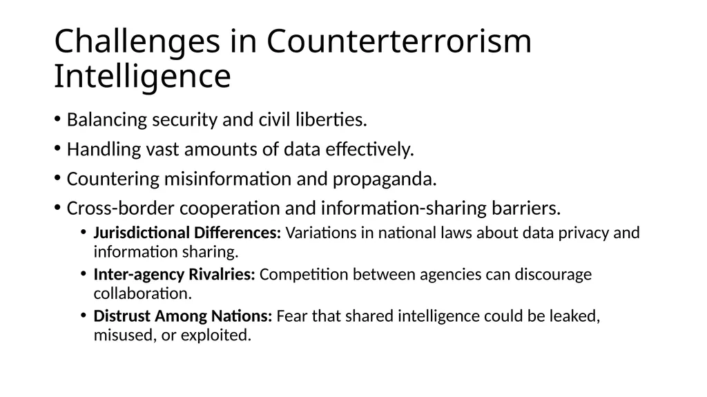 Counterterrorism Intelligence Key Concepts, - slide 8 of 10