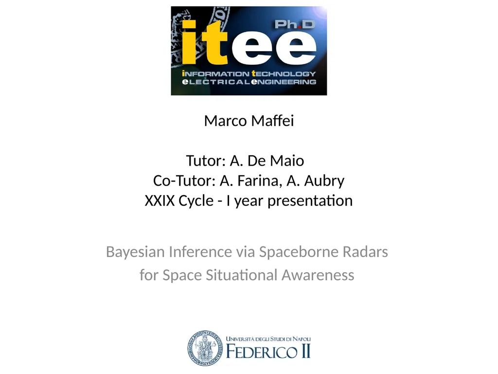 Marco Maffei Tutor: A. De Maio Co-Tutor: A. - slide 1 of 9