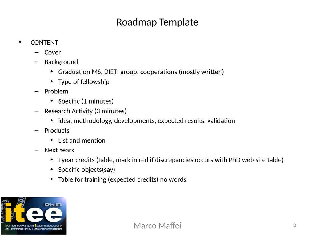 Marco Maffei Tutor: A. De Maio Co-Tutor: A. - slide 2 of 9
